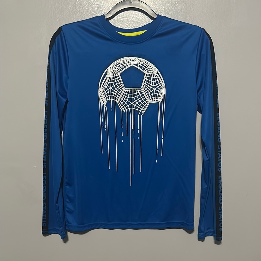 Blue Soccer Graphic Kids Shirt